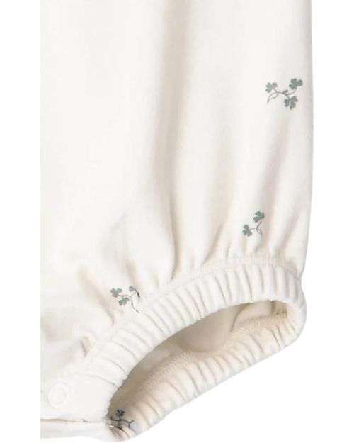 Garbo&Friends Pagliaccetto Senza Maniche - Folia Ecru - 100% Jersey di Cotone con Finiture in Seta - Collezione Mini Line Tutine Corte