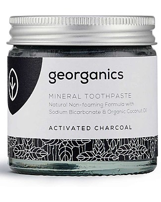 Georganics Dentifricio Minerale Naturale - Carbone attivo - 60 ml Dentifricio e Spazzolini