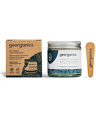 Georganics Dentifricio Minerale Naturale - Menta Piperita - 60 ml Dentifricio e Spazzolini