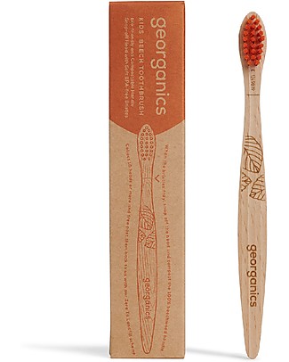 Georganics Spazzolino Bimbi in Legno di Faggio - Ecologico! Dentifricio e Spazzolini