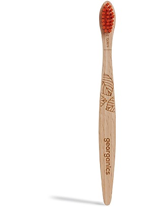 Georganics Spazzolino Bimbi in Legno di Faggio - Ecologico! Dentifricio e Spazzolini