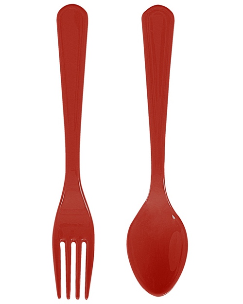 Ginger Set Doppio Cucchiaio e Forchetta - Rosso Posate