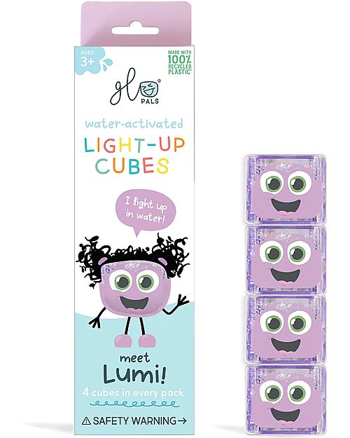 Glo Pals Cubi Luminosi Lumi - Viola - Set da 4 - Adatto da 3 Anni Giochi Sensoriali_