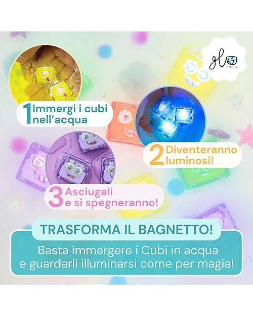 Glo Pals Cubi Luminosi Lumi - Viola - Set da 4 - Adatto da 3 Anni Giochi Sensoriali_