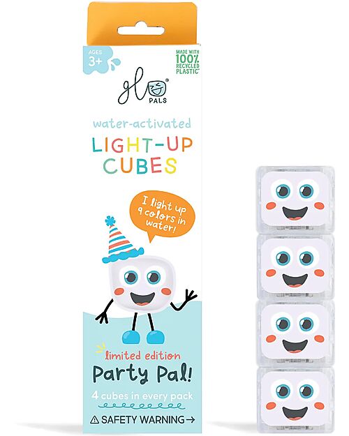 Glo Pals Cubi Luminosi Party Pal - Bianco - Set da 4 - Adatto da 3 Anni Giochi Sensoriali_