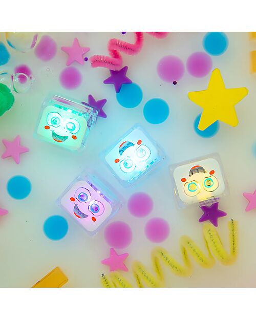 Glo Pals Cubi Luminosi Party Pal - Bianco - Set da 4 - Adatto da 3 Anni Giochi Sensoriali_