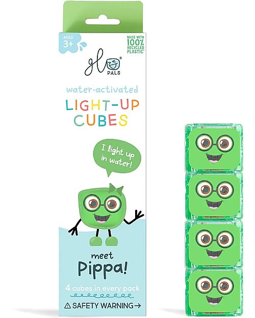 Glo Pals Cubi Luminosi Pippa - Verde - Set da 4 - Adatto da 3 Anni Giochi Sensoriali_