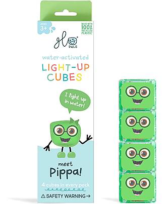Glo Pals Cubi Luminosi Pippa - Verde - Set da 4 - Adatto da 3 Anni Giochi Sensoriali_