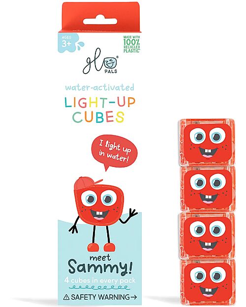 Glo Pals Cubi Luminosi  Sammy - Rosso - Set da 4 - Adatto da 3 Anni Giochi Sensoriali_