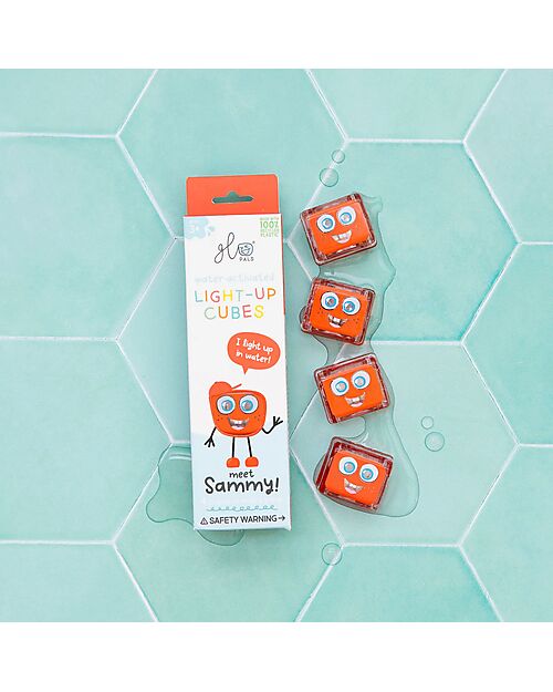 Glo Pals Cubi Luminosi  Sammy - Rosso - Set da 4 - Adatto da 3 Anni Giochi Sensoriali_