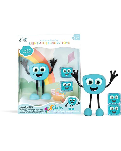 Glo Pals Set Personaggio Blair - con 2 Cubi Inclusi - Azzurro - Adatto da 3 anni - 100% Plastica Riciclata Giochi Sensoriali_