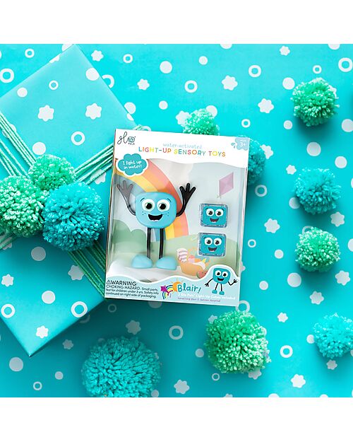 Glo Pals Set Personaggio Blair - con 2 Cubi Inclusi - Azzurro - Adatto da 3 anni - 100% Plastica Riciclata Giochi Sensoriali_