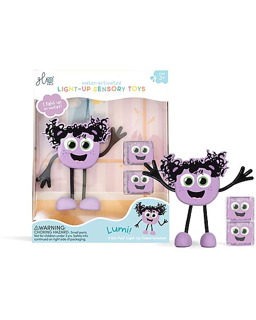 Glo Pals Set Personaggio Lumi - con 2 Cubi Inclusi - Viola - Adatto da 3 anni - 100% Plastica Riciclata Giochi Sensoriali_
