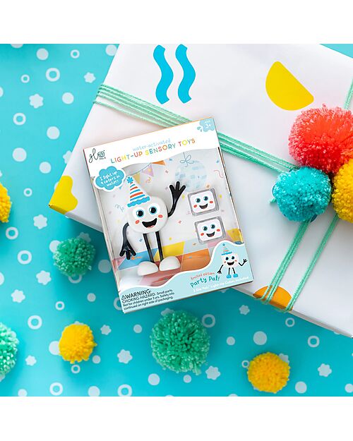 Glo Pals Set Personaggio Party Pal - con 2 Cubi Inclusi - Bianco - Adatto da 3 anni - 100% Plastica Riciclata Giochi Sensoriali_