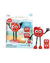 Glo Pals Set Personaggio Sammy - con 2 Cubi Inclusi - Rosso - Adatto da 3 anni - 100% Plastica Riciclata Giochi Sensoriali_