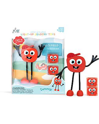 Glo Pals Set Personaggio Sammy - con 2 Cubi Inclusi - Rosso - Adatto da 3 anni - 100% Plastica Riciclata Giochi Sensoriali_