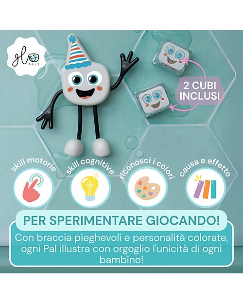 Glo Pals Set Personaggio Sammy - con 2 Cubi Inclusi - Rosso - Adatto da 3 anni - 100% Plastica Riciclata Giochi Sensoriali_