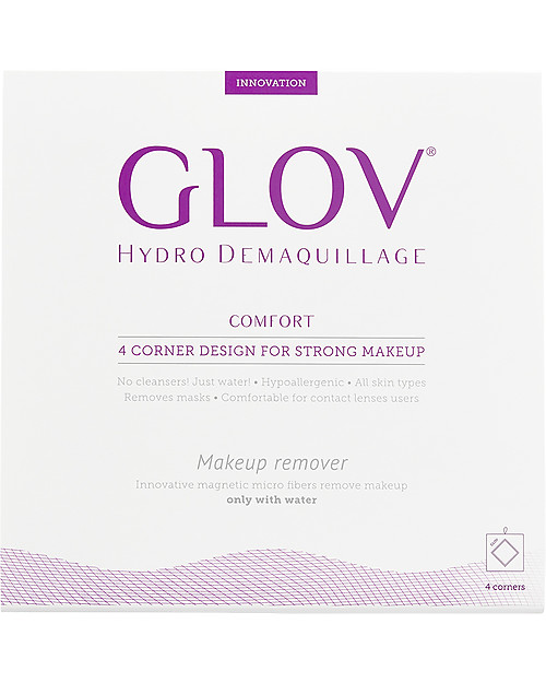 Glov Glov Confort, Panno Struccante Quadrato in Microfibra, Avorio - Strucca senza usare detergente! Creme Viso