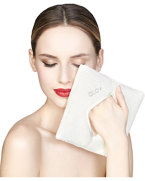 Glov Glov Confort, Panno Struccante Quadrato in Microfibra, Avorio - Strucca senza usare detergente! Creme Viso