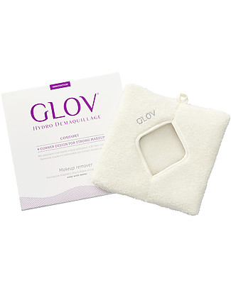 Glov Glov Confort, Panno Struccante Quadrato in Microfibra, Avorio - Strucca senza usare detergente! Viso