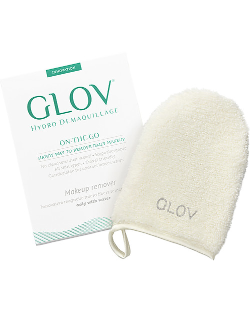 Glov Glov On The Go, Guanto Struccante in Microfibra, Avorio - Strucca senza usare detergente! Creme Viso