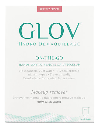 Glov Glov On The Go, Guanto Struccante in Microfibra, Pesca - Strucca senza usare detergente! Viso