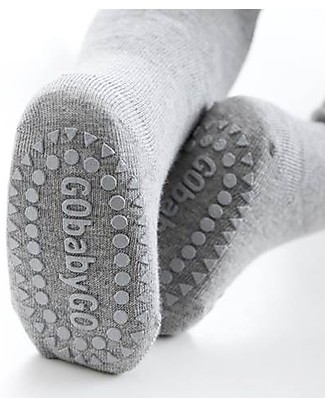 GoBabyGo Calzini Antiscivolo in Bambù, Grigio Chiaro - Ecologici e Delicati sulla Pelle! Calzini