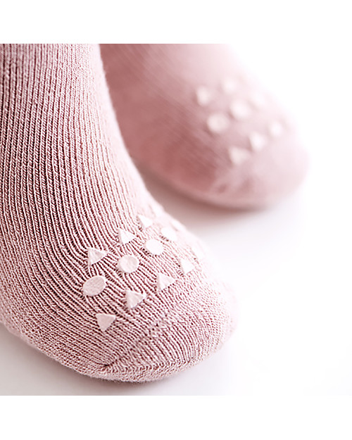 GoBabyGo Calzini Antiscivolo, Rosa Antico - Cotone Calzini Antiscivolo