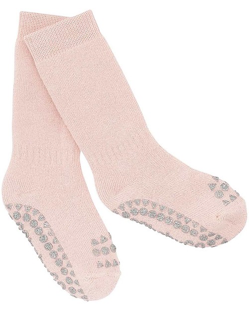 GoBabyGo Calzini Antiscivolo, Rosa Glitter - Cotone Calzini Antiscivolo