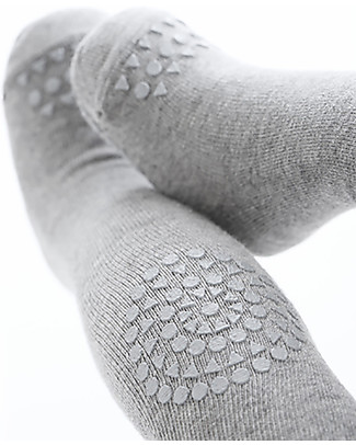GoBabyGo Collant Antiscivolo per Gattonare, Grigio Melange - Cotone Calze