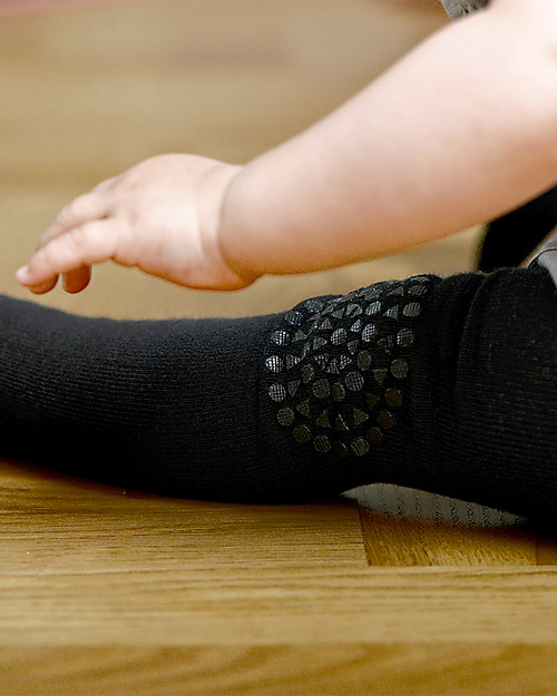 GoBabyGo Collant Antiscivolo per Gattonare, Nero - Cotone Calze