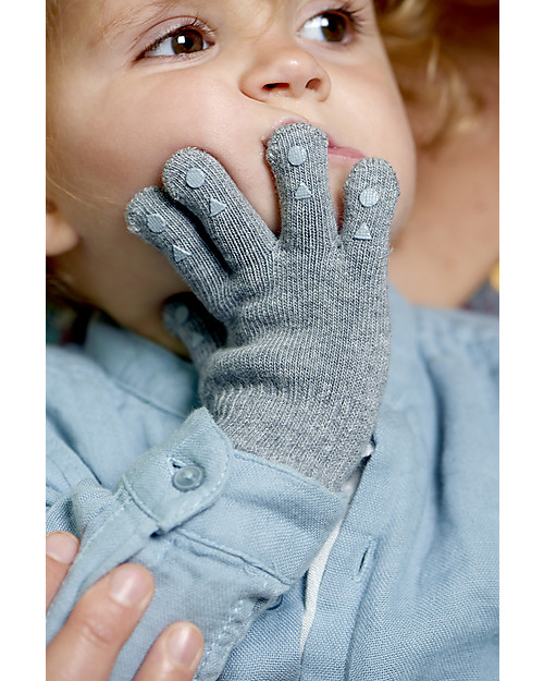 GoBabyGo Guanti con Gommini Antiscivolo - Blu Petrolio Guanti
