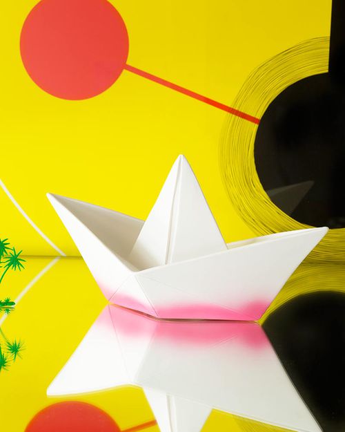 Goodnight Light Lampada Barchetta Origami - Magenta Dip Dye - Basso Consumo Energetico! Lampade da Comodino