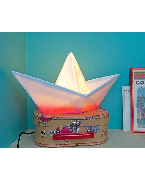 Goodnight Light Lampada Barchetta Origami - Magenta Dip Dye - Basso Consumo Energetico! Lampade da Comodino