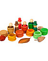 Grapat Aguamarina Autunno: Omini +  Vasi + Anelli + Monete - Legno Sostenibile Giochi Montessoriani