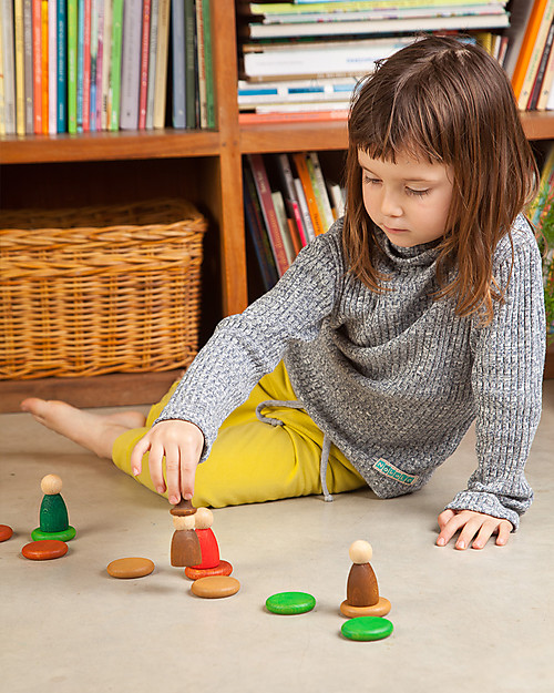 Grapat Aguamarina Autunno: Omini +  Vasi + Anelli + Monete - Legno Sostenibile Giochi Montessoriani