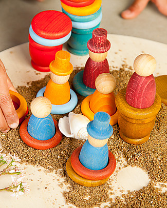 Grapat Aguamarina Estate: Omini + Vasi + Anelli + Monete - Legno Sostenibile Giochi per Inventare Storie