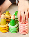 Grapat Aguamarina Primavera: Omini + Vasi + Anelli   
 + Monete - Legno Sostenibile Giochi Montessoriani