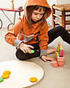 Grapat Aguamarina Primavera: Omini + Vasi + Anelli   
 + Monete - Legno Sostenibile Giochi Montessoriani