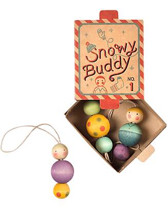 Grapat Amico Neve - Ornamento Natalizio - 3 Pezzi - Legno Calendari dell'Avvento