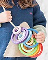 Grapat Anelli - 24 Pezzi con i Colori dell'Arcobaleno - Legno Sostenibile Giochi Montessoriani