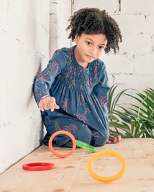 Grapat Anelli - 24 Pezzi con i Colori dell'Arcobaleno - Legno Sostenibile Giochi Montessoriani