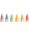 Grapat Baby Sticks - 6 Piccoli Gnomi Multicolore - 6 Cilindri di Cartone - Legno Sostenibile Giochi Montessoriani