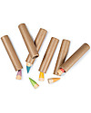 Grapat Baby Sticks - 6 Piccoli Gnomi Multicolore - 6 Cilindri di Cartone - Legno Sostenibile Giochi Montessoriani