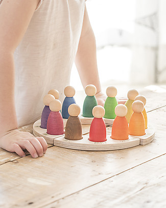 Grapat Calendario Perpetuo in Italiano, Color Arcobaleno - Legno Sostenibile Giochi Creativi