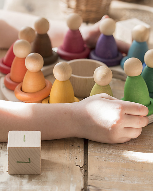 Grapat Calendario Perpetuo in Italiano - Color Arcobaleno - Legno Sostenibile Giochi Montessoriani