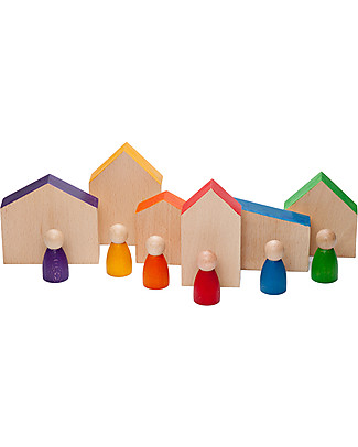 Grapat Case e Omini Nins, Color Arcobaleno - Legno Sostenibile Construzioni In Legno