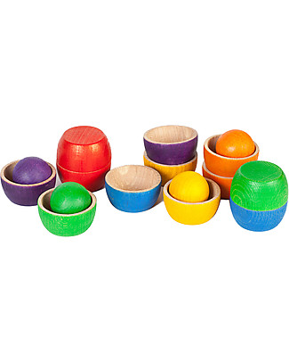 Grapat Ciotole e Palline Grandi, Color Arcobaleno - Legno Sostenibile Construzioni In Legno