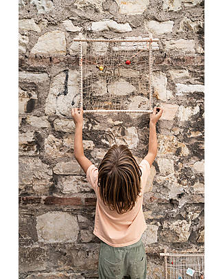 Grapat Cornice Nature e Memory - 4 Bastoncini un Gomitolo di Filo di Canapa - Legno Sostenibile Giochi Montessoriani