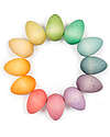 Grapat Mandala Eggs - 12 Pezzi a Forma di Uova - Arcobaleno - Legno Sostenibile Giochi Montessoriani